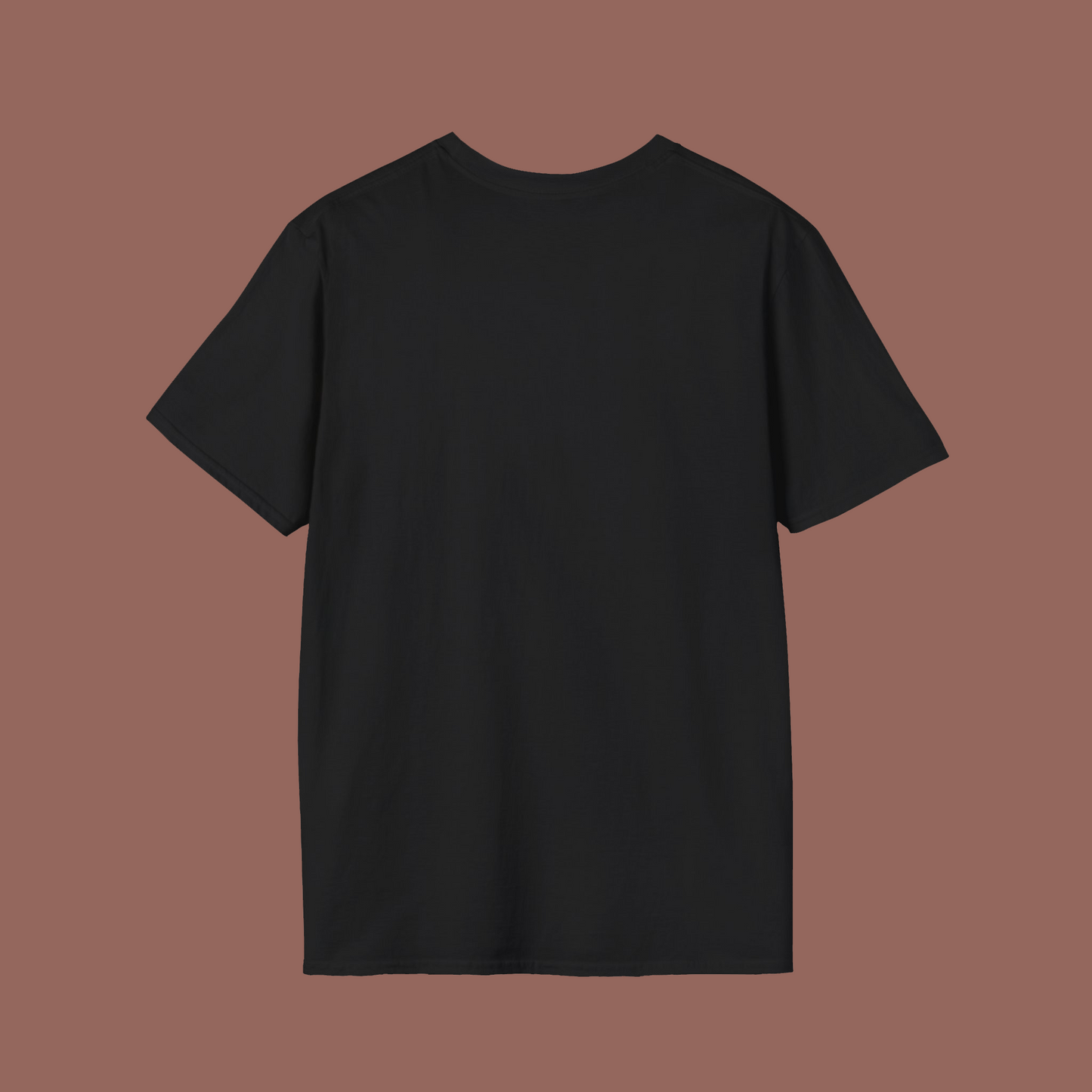 Black t-shirt on a brown background