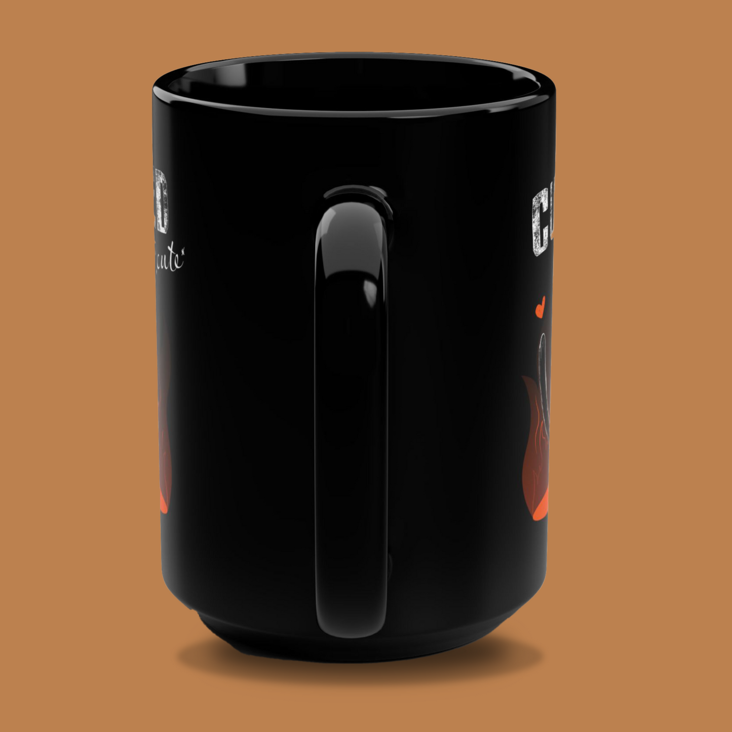 Black Coffee Mug - "Cursed but Cute" 15oz