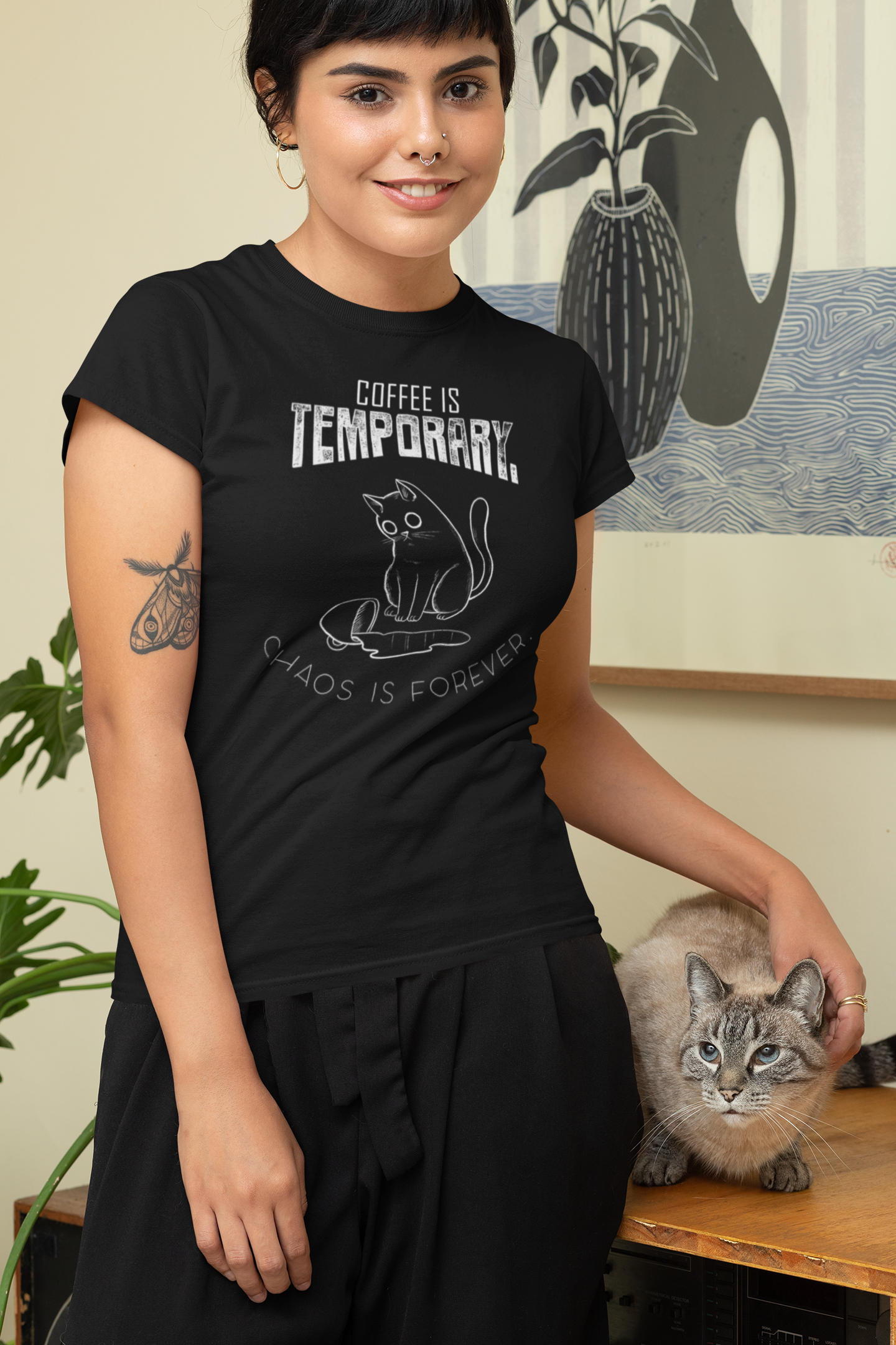 Women's Tee - "Coffee is Temporary, Chaos is Forever"