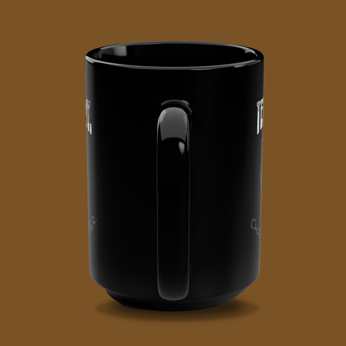 Black Mug - "Coffee is temporary" 15oz