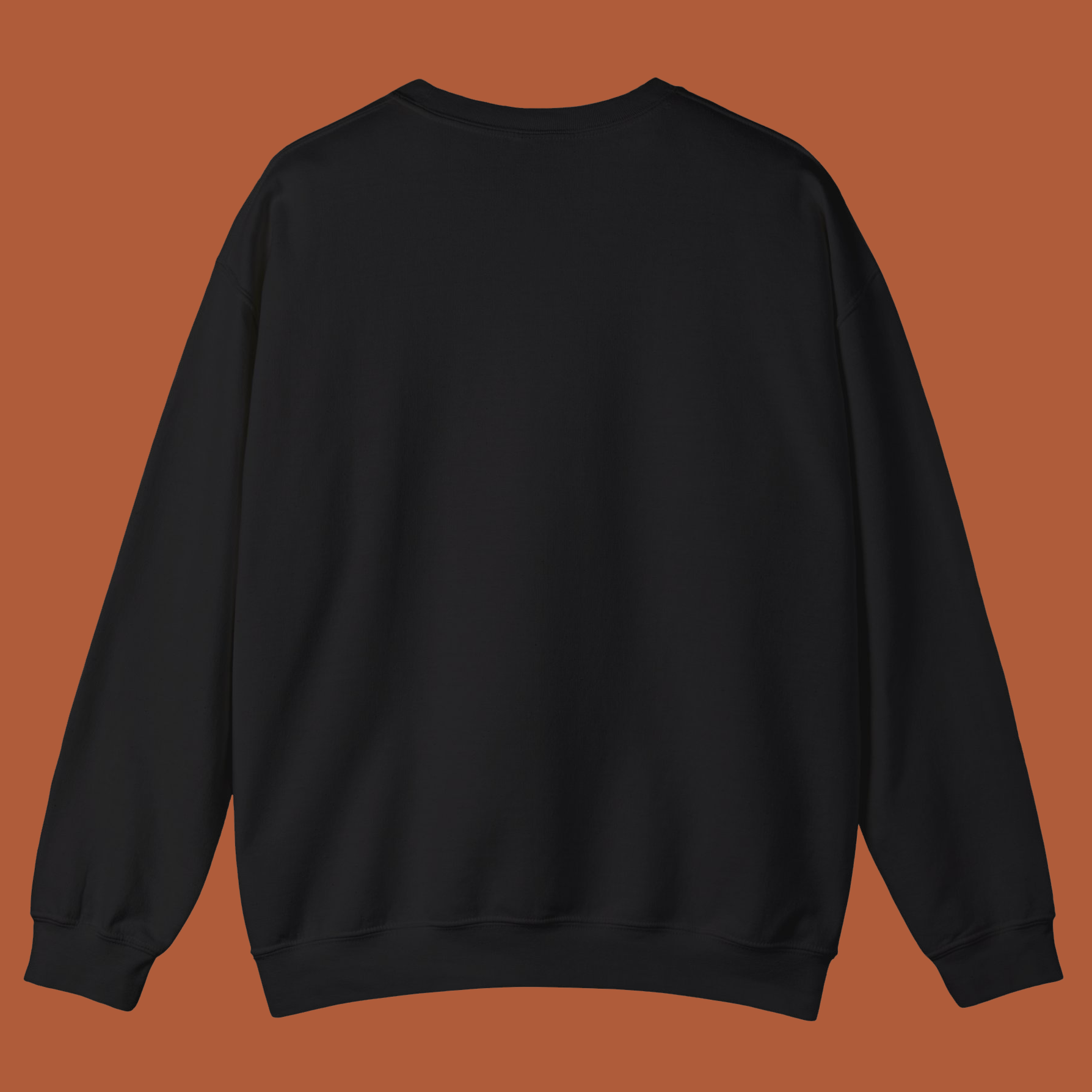 Black sweatshirt on a brown background