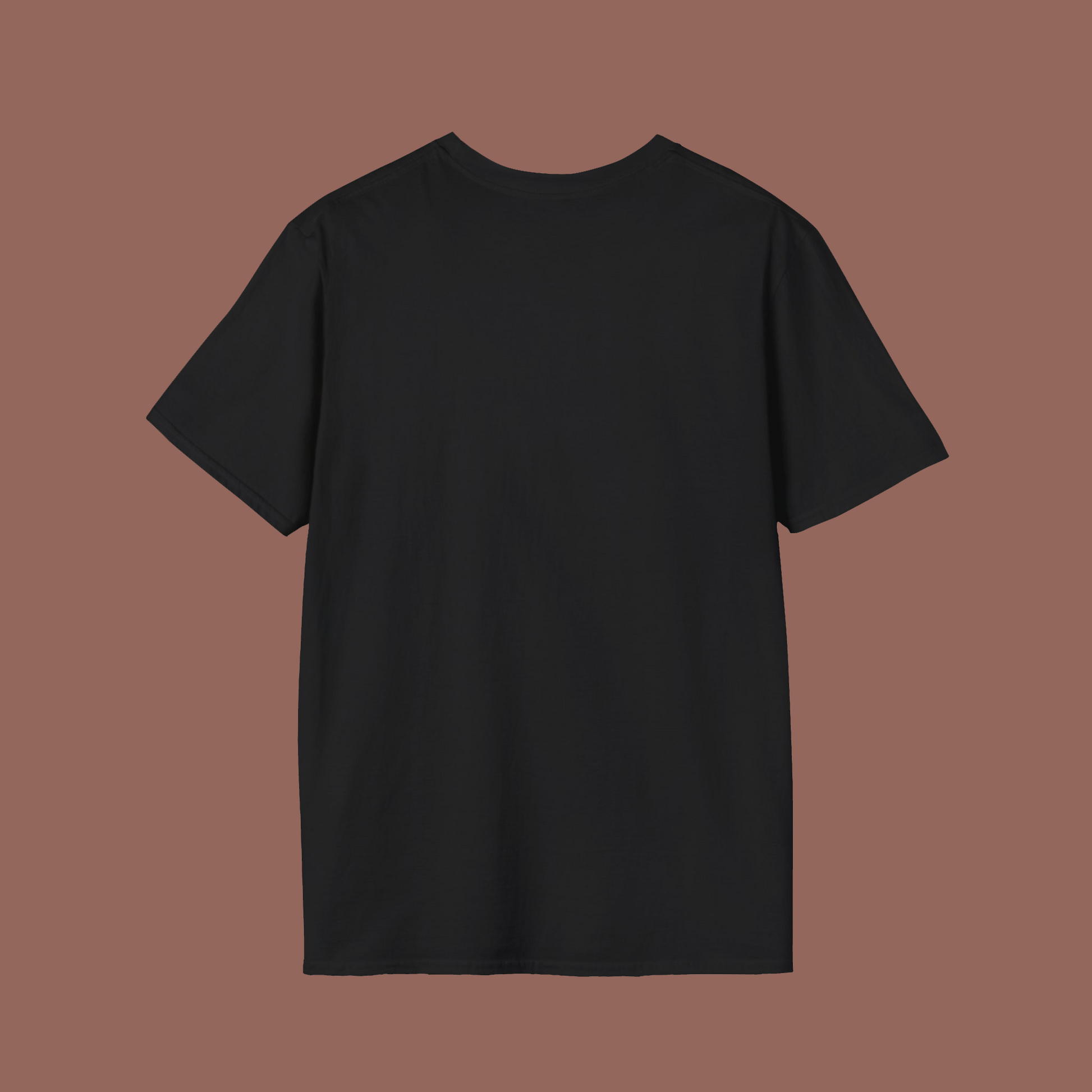 Black t-shirt on a brown background